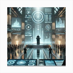 A Futuristic Scene Focusing On The Voice Of The S Canvas Print