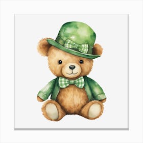 St Patrick'S Day Teddy Bear 8 Canvas Print