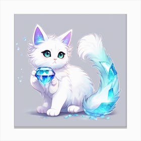 Ice Crystal Cat Canvas Print