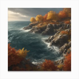 Autumn Trees On The Cliffs Canvas Print