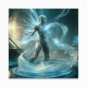 Cascade Guardian Water Veil Scifi Canvas Print