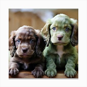 Two Cocker Spaniel Puppies Canvas Print