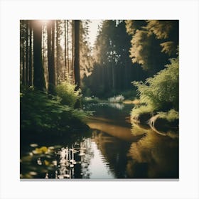 pond inthe forest Canvas Print