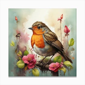 Robin Bird Art Print 3 Canvas Print