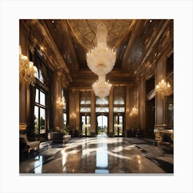 Lobby Of A Hotel Canvas Print