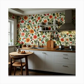 Floral Wallpaper Canvas Print