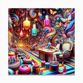 Psychedelic Salon Canvas Print