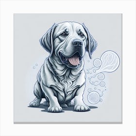 Dog With Bubbles Canvas Print