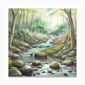 River In The Woods Canvas Print