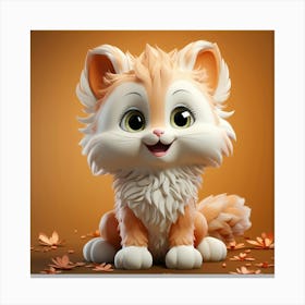 Cute Cartoon Cat 1 Canvas Print