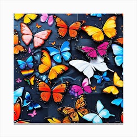 Many Colorful Butterflies Canvas Print