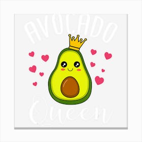 Cute Avocado Queen Funny Vegan Women Canvas Print