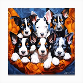 Puppies Cute - Bulldogs In Hammock Canvas Print