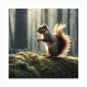 Squirrel In The Forest 48 Canvas Print