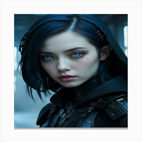 Default Young Beautiful Japanese German Woman Elf Blue Eyes Da 2 Canvas Print