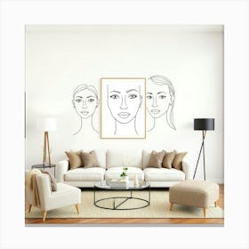 Portrait Of Women'S Faces Canvas Print