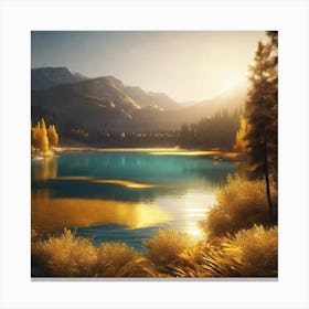 Lake In The Mountains 21 Canvas Print