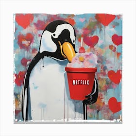 Netflix Penguin Canvas Print