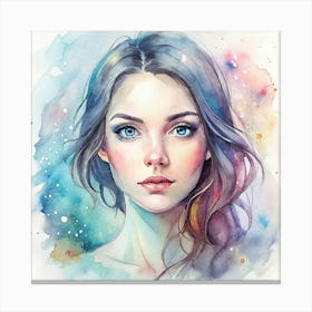 Watercolor Of A Girl 5 Canvas Print