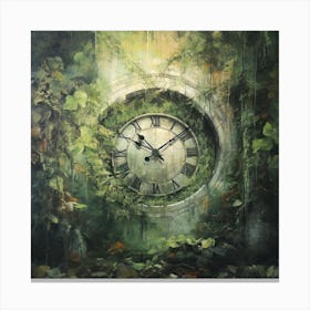 Clock In The Forest 1 Canvas Print