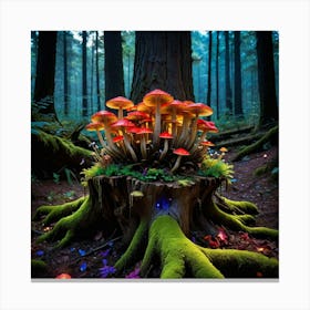 Ethereal Mushroom Display Mushroom Forest Canvas Print