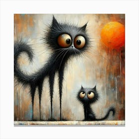 Abstract cats 6 Canvas Print