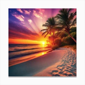 Sunset On The Beach 311 Canvas Print