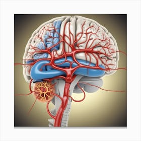 Blood Vessels In The Brain 2 Canvas Print