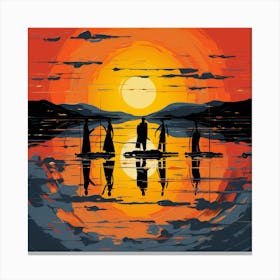 Sunset On The Water Canvas Print