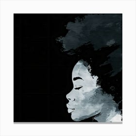 Portrait Of A Woman With Afro Hair Canvas Print