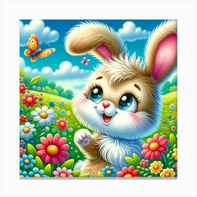 Bunny In The Meadow Canvas Print