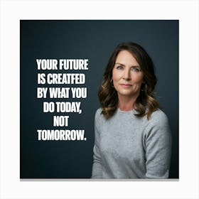 Your Future Is Created By What You Do Today, Not Tomorrow 1 Canvas Print