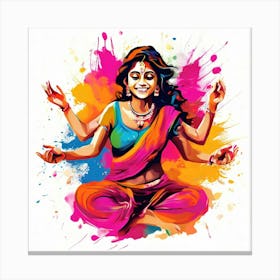 Vector Colorful Festive Celebration Joy Vibrant Culture Tradition Hindu Spring Happiness Canvas Print