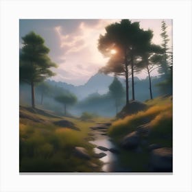 Echoes Of Elysium - A Cinematic Tapestry Of Nature S Beauty Canvas Print