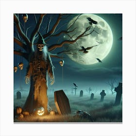 Halloween Graveyard 5 Canvas Print