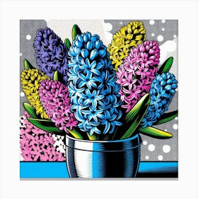 Hyacinths, pop art 1 Canvas Print