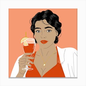 Cocktail Girl Canvas Print