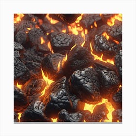 Close Up Of Burning Coal Canvas Print