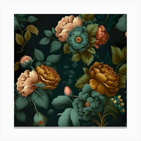 Floral Wallpaper Canvas Print