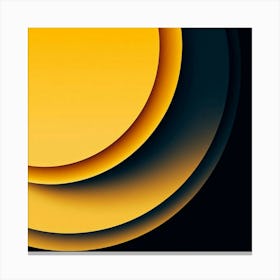 Abstract Yellow And Black Circles Canvas Print