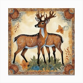 Default Outback Animals 2 Motif Batik Deer Art Print 0 Canvas Print