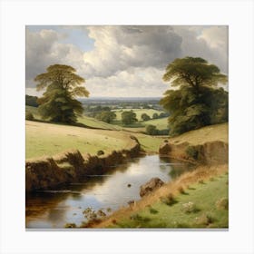 Stream In A Valley Canvas Print