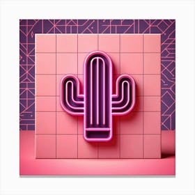 Neon Cactus 1 Canvas Print