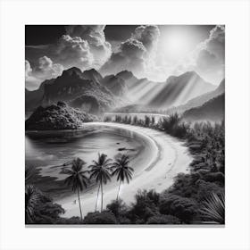 Black And White Landscape 2 Canvas Print