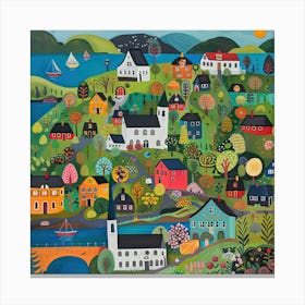 Kids Travel Illustration Norway 1 Canvas Print