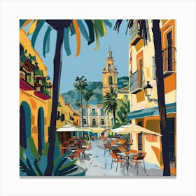 Street Scene In Spain Canvas Print