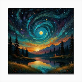 Starry Night Sky Canvas Print