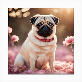 Cute Pug Dog Canvas Print