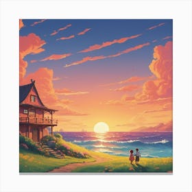 House On The Beach Canvas Print