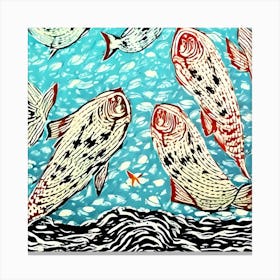Abstract Fish In The Sea Canvas Print
